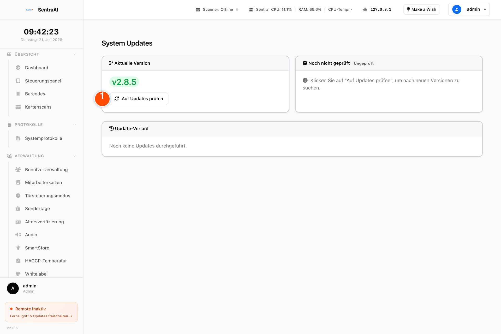 Seite System Updates